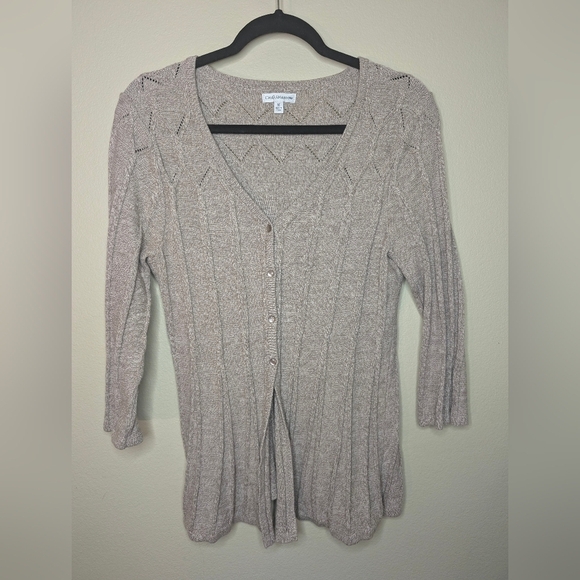 croft & barrow Sweaters - Cable & Gauge Women's Beige Sweater